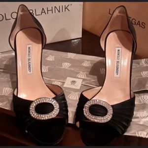 Black Peep Toe Manolo Blahnik Pumps